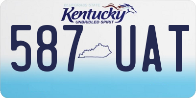 KY license plate 587UAT