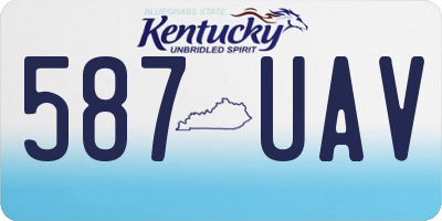 KY license plate 587UAV