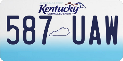 KY license plate 587UAW