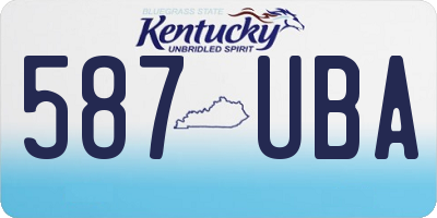KY license plate 587UBA