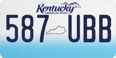 KY license plate 587UBB
