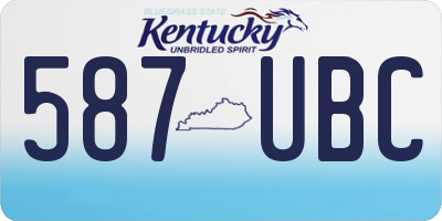 KY license plate 587UBC