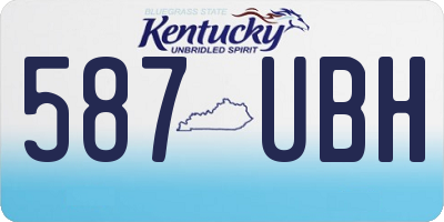 KY license plate 587UBH