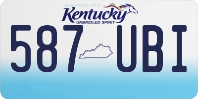 KY license plate 587UBI