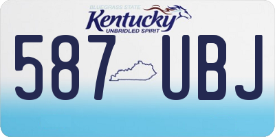 KY license plate 587UBJ