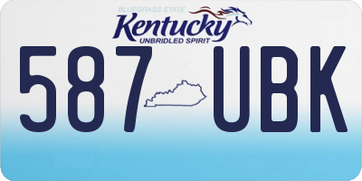 KY license plate 587UBK