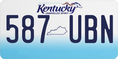 KY license plate 587UBN