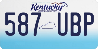 KY license plate 587UBP
