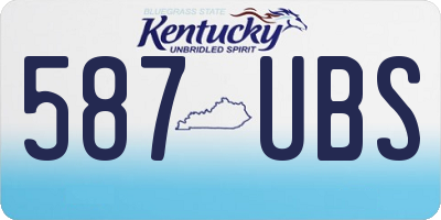 KY license plate 587UBS