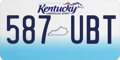 KY license plate 587UBT