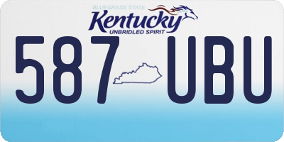 KY license plate 587UBU