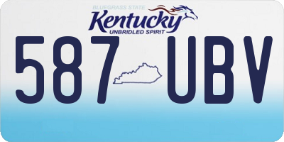 KY license plate 587UBV