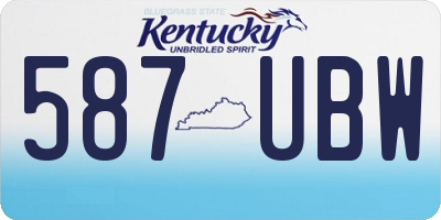 KY license plate 587UBW