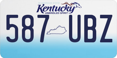 KY license plate 587UBZ