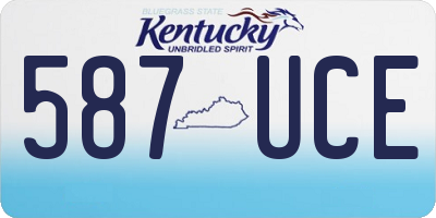 KY license plate 587UCE