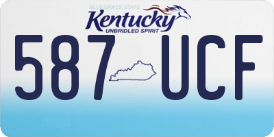 KY license plate 587UCF