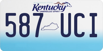 KY license plate 587UCI