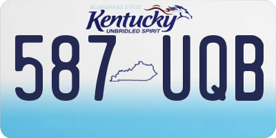 KY license plate 587UQB