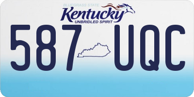 KY license plate 587UQC