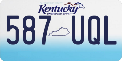 KY license plate 587UQL