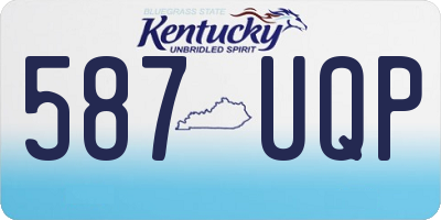 KY license plate 587UQP