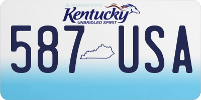 KY license plate 587USA