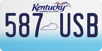 KY license plate 587USB