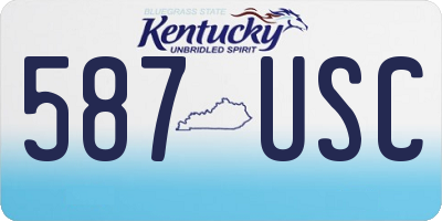 KY license plate 587USC