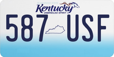 KY license plate 587USF