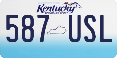 KY license plate 587USL
