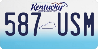 KY license plate 587USM