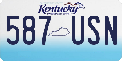 KY license plate 587USN