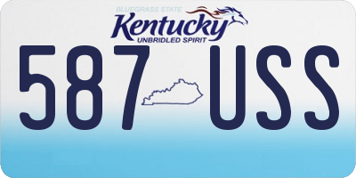 KY license plate 587USS