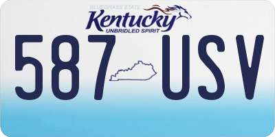 KY license plate 587USV