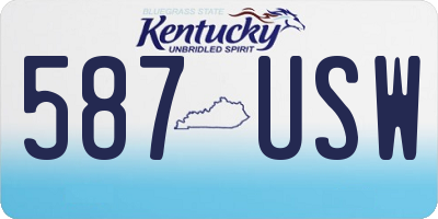 KY license plate 587USW