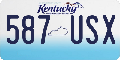 KY license plate 587USX