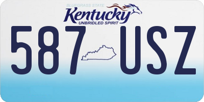 KY license plate 587USZ