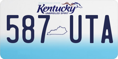 KY license plate 587UTA