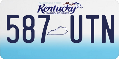 KY license plate 587UTN