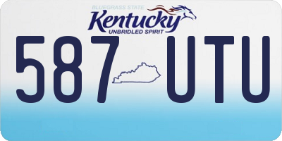 KY license plate 587UTU