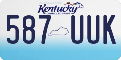 KY license plate 587UUK