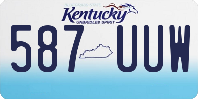 KY license plate 587UUW