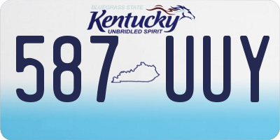 KY license plate 587UUY