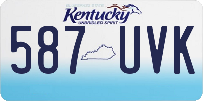 KY license plate 587UVK