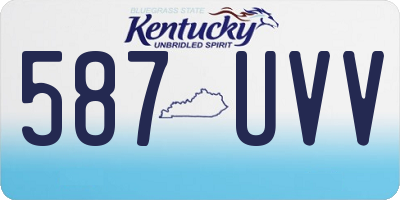 KY license plate 587UVV