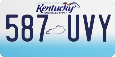 KY license plate 587UVY