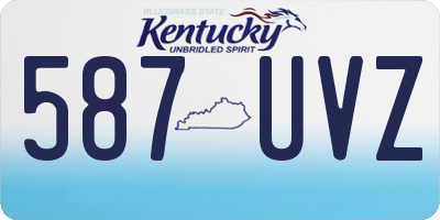 KY license plate 587UVZ