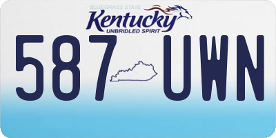 KY license plate 587UWN