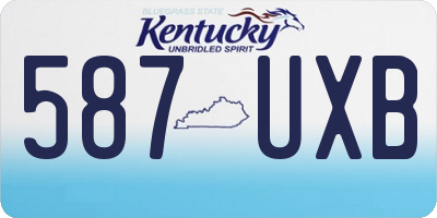KY license plate 587UXB