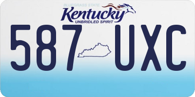 KY license plate 587UXC